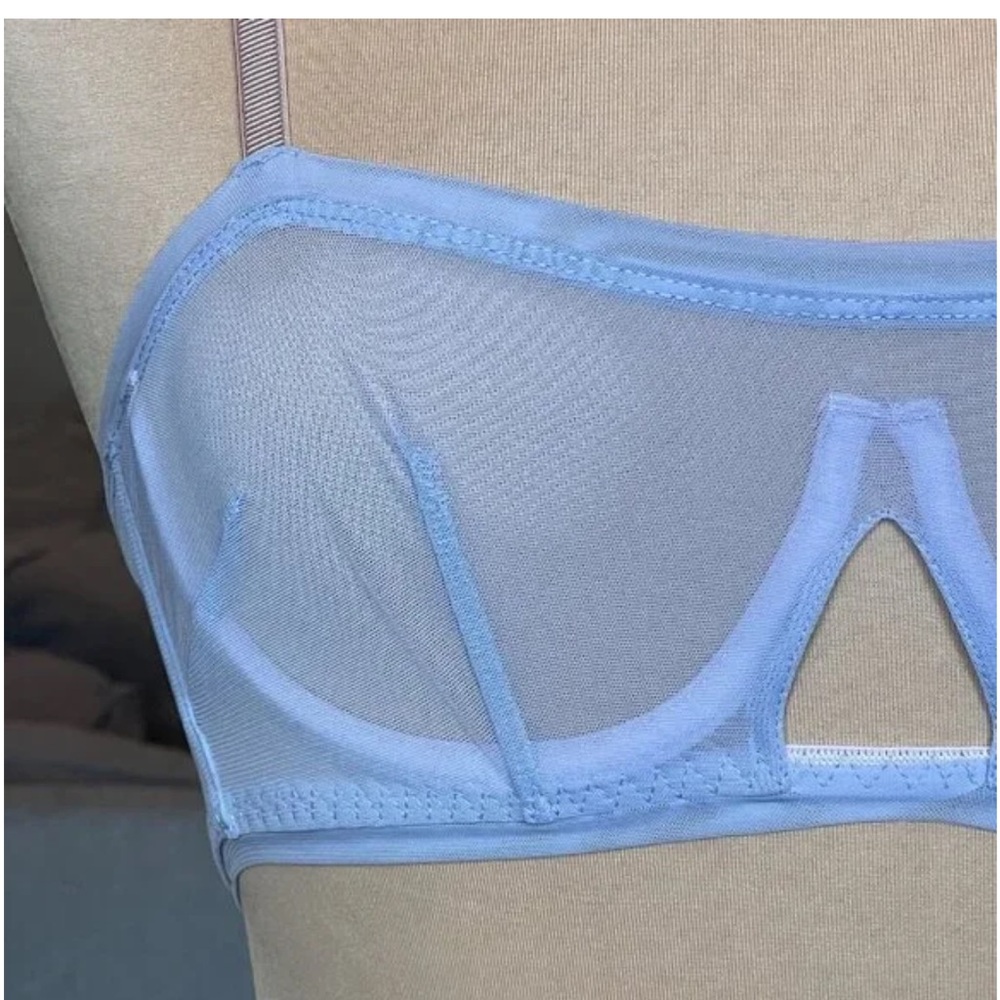 NWT We Are HAH Free People Wired Bra 30-38C Periwinkle Sheer 32C 34C 36C 38C - Picture 5 of 12